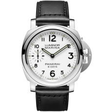 Panerai Luminor Marina 8 Days Acciaio Mechanical White Dial Mens Watch PAM00563