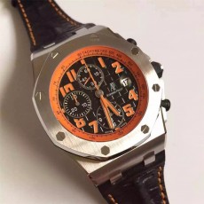 Audemars Piguet Royal Oak Swiss Automatic Watch-Numeral Hour Markers-Leather Bracelet