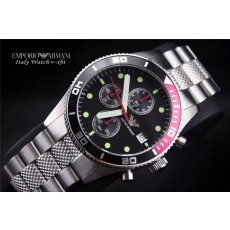 Armani AR5855 High-end Quartz Watch-Black Dial with Dot Markers-Stainless Steel Bracelet