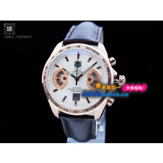 Tag Heuer Grand Carrera Mens Automatic Rose Gold White Swiss ETA 7750