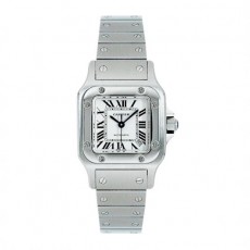 Cartier Santos W20054D6 Ladies Quartz Silver White Swiss ETA Quartz 
