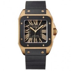  Cartier Santos W20124U2 Mens Automatic Black Swiss ETA 2824