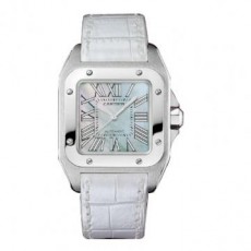  Cartier Santos W20132X8 Ladies Automatic White MOP Swiss ETA 2824