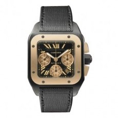 Cartier Santos W2020004 Mens Automatic Black Swiss ETA 2824