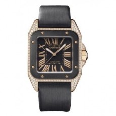  Cartier Santos WM505017 Neutral Automatic Black Swiss ETA 2824