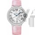 Cartier Ballon Bleu 36MM Swiss Automatic Women Watch Pink Leather M19