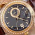 Patek Philippe Grand Complication Automatic Swiss Genuine Leather Strap Diamond Bezel 