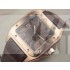 Cartier Santos Swiss ETA 2824 Automatic Watch Brown Strap 
