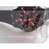 Big Bang Black Dial Red Markers Hublot Chronograph Leather/Rubber Strap