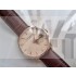 Calatrava Noble Champagne Dial Patek Philippe Automatic Watch Brown Leather Strap