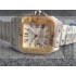 Cartier Santos Two Tone Automatic Watch Gold Bezel