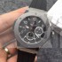 Hublot Big Bang Black Dial Silver Ring Chronograph Black Rubber Strap