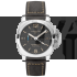 Panerai Luminor GMT Swiss Automatic Watch-Black Checkered Dial-Leather Bracelet PAM01535
