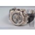 Audemars Piguet Royal Oak 26067 Swiss Automatic Watch-Full Diamonds Bezel-Black Leather Bracelet